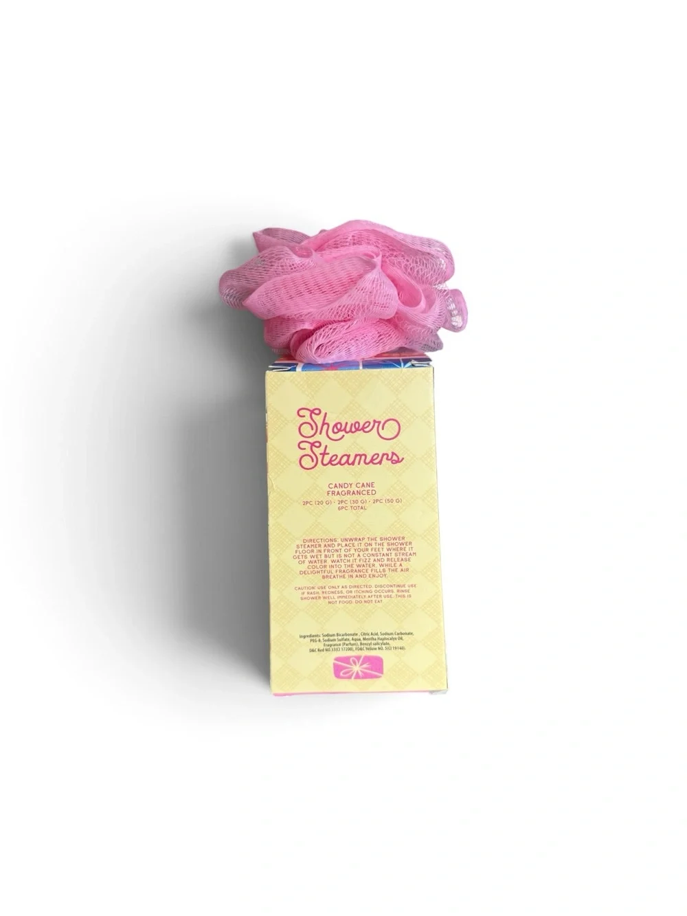 🏷️‼️5/$25🏷️‼️💕ARETE/ ATHENE💕6-PC Pink & White Candy Cane Shower Steamers w/Loofa